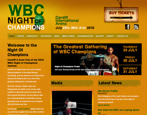 WBC Night Of Champions website